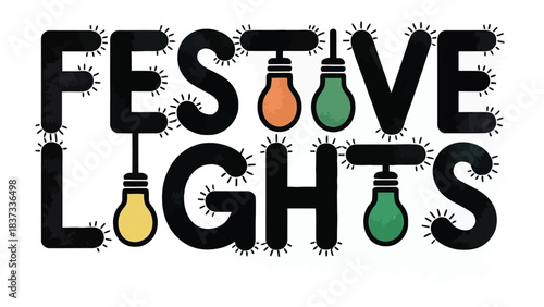 Festive Lights: A colorful arrangement of festive lights illuminate the darkness, creating a cheerful atmosphere and a sense of wonder.