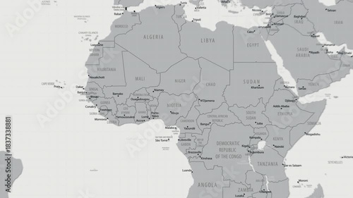 Nigeria on the World Map. 4K animation.