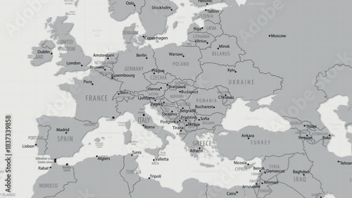 Slovakia on the World Map. 4K animation.