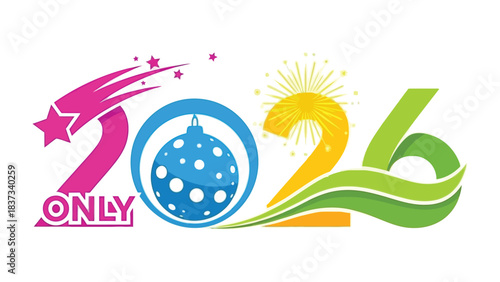 2026 Celebration: An artistic and colorful illustration, heralding the arrival of the year 2026, combining festive elements to create a cheerful and celebratory atmosphere.