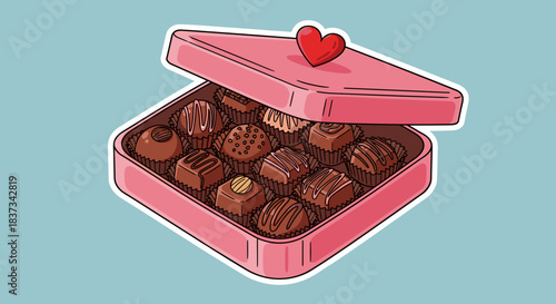 Valentine's Chocolate Box with Heart Assorted Chocolates