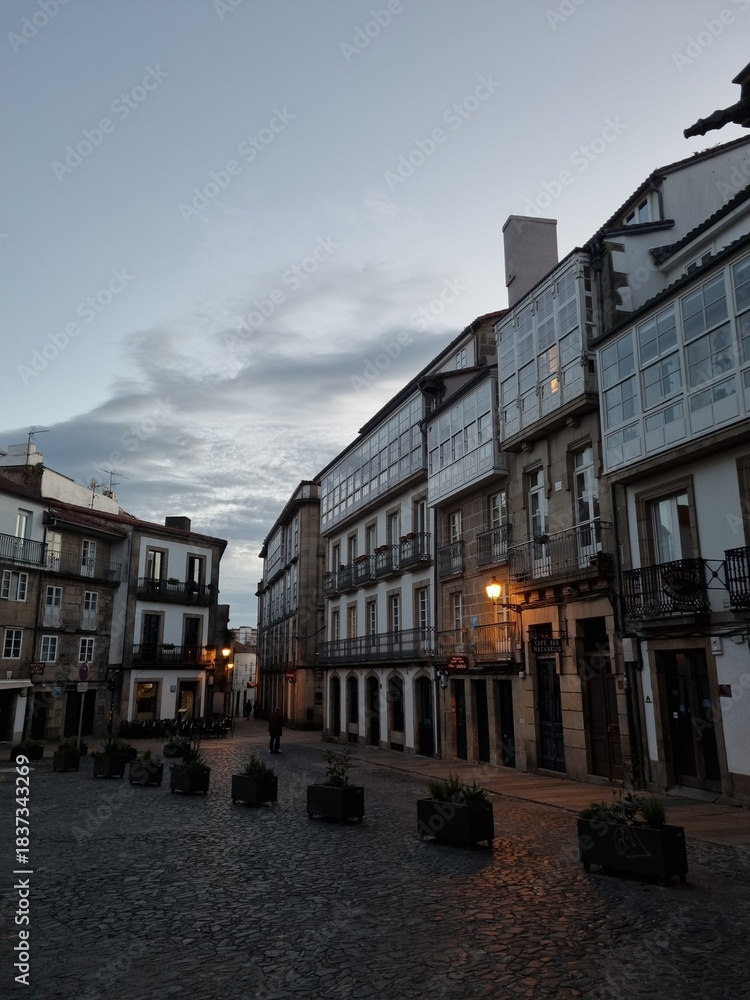 Naklejka premium Santiago de Compostela, Galicia, Spain. Streets and alleys of Santiago de Compostela 
