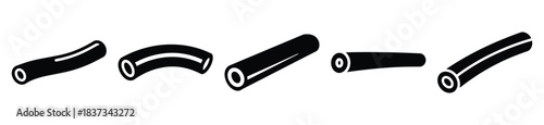 Set of pool noodle vector icon in silhouette design. summer design concepts.