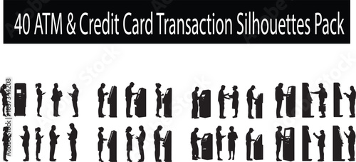40 ATM & Credit Card Transaction Silhouettes Pack