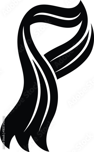 Black Scarf Silhouette Icon Vector