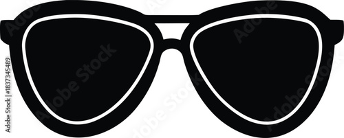 Black Silhouette Sunglasses Icon Vector