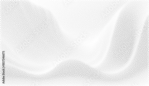 Abstract vector raster background with dotted noise pattern forming soft hill shapes and paper texture surface, creating a calm organic landscape composition