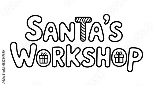 Holiday Workshop: A simple yet cheerful depiction of a holiday workshop, conveying festive spirit and cheerful anticipation of a special time of year.