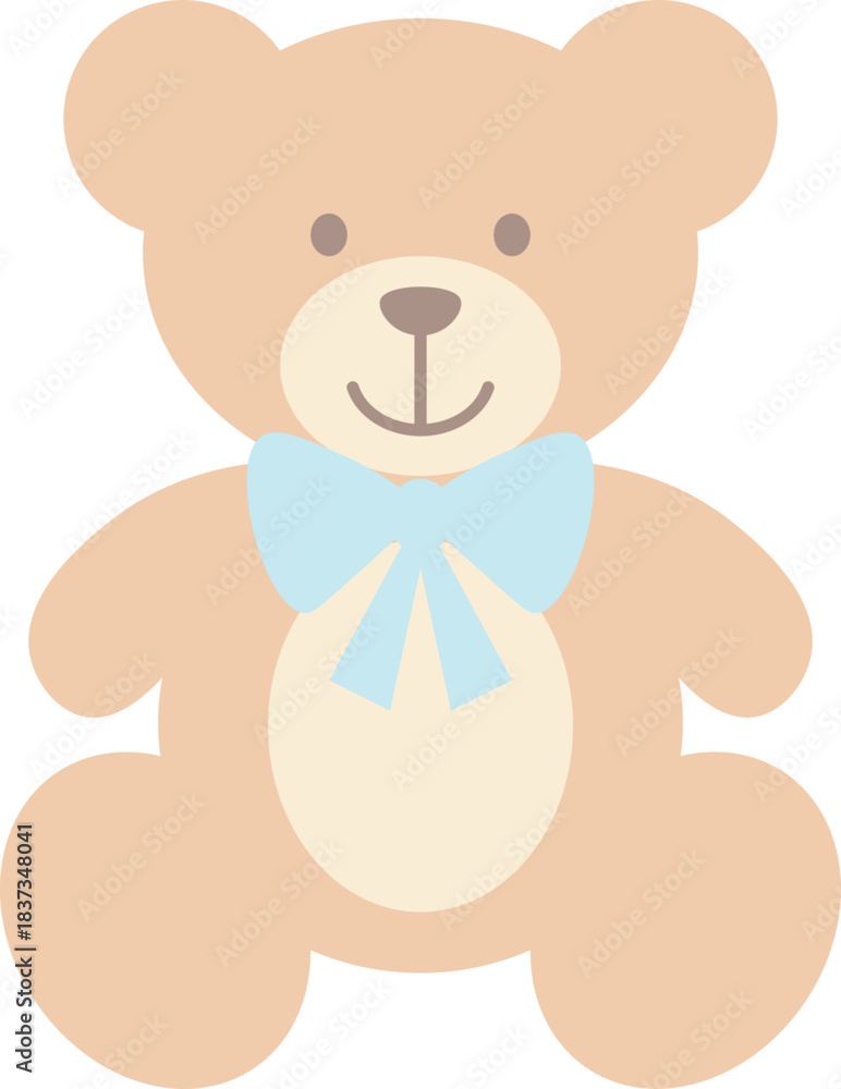 Fototapeta premium Illustration of Cute Teddy Bear with Bow