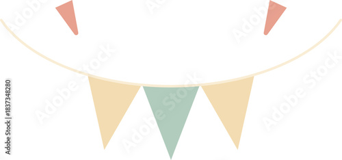 Pastel Triangle Pennant Banner Illustration