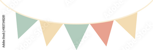 Pastel Triangle Pennant Banner Illustration