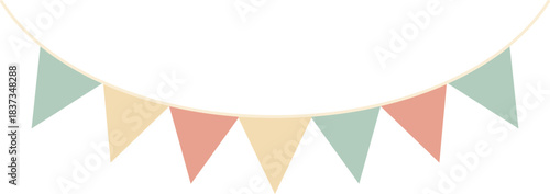 Pastel Triangle Pennant Banner Illustration