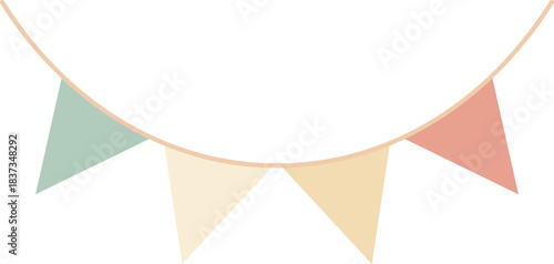Pastel Triangle Pennant Banner Illustration