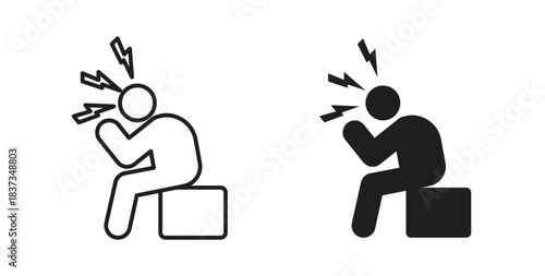 Anxiety or stress icons designs can be used for mobile, ui, websites