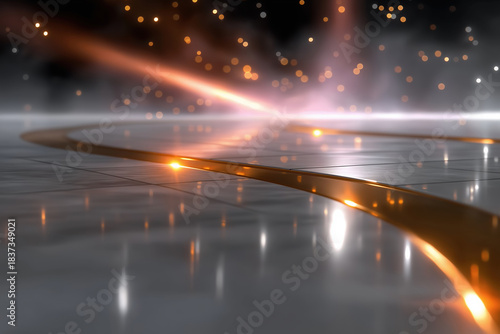 Light beams and reflections on smooth surface during an event