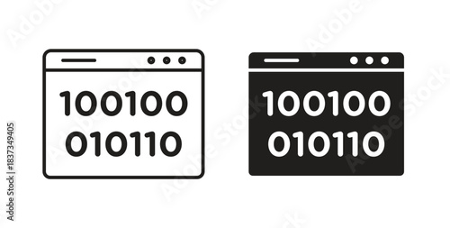 Binary code icons designs can be used for mobile, ui, websites