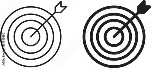 Bullseye pointer icons designs can be used for mobile, ui, websites