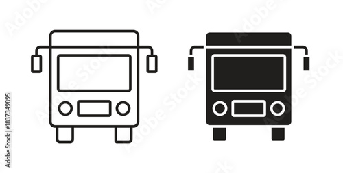 Bus icons designs can be used for mobile, ui, websites