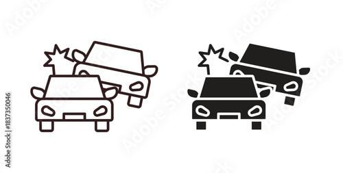 Car crash icons designs can be used for mobile, ui, websites
