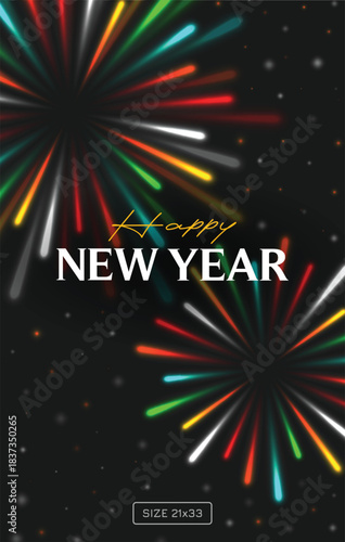 Wallpaper Mural abstract fireworks illustration on black background Torontodigital.ca