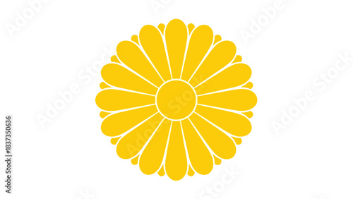 Yellow chrysanthemum floral emblem symbolizing National Foundation Day of Japan  