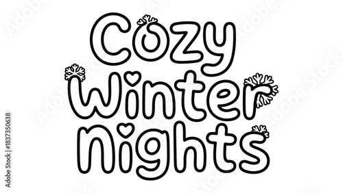 Cozy Winter Nights: A heartwarming illustration captures the essence of winter's charm, evoking feelings of comfort and tranquility. 