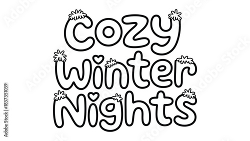 Cozy Winter Nights: A heartwarming illustration invites a feeling of comfort during winter nights. 