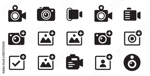 Minimalistic user profile image icon with mountain landscape outline in a circle
