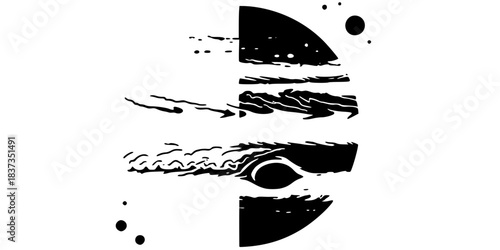 Jupiter Great Red Spot Planet Vector Silhouette