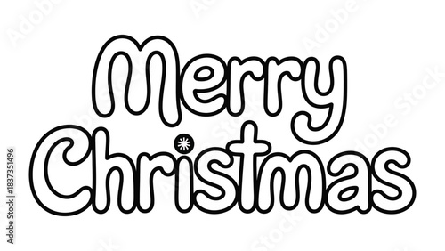 Joyful tidings for season greetings: A clean, crisp outline spells out Merry Christmas, capturing the spirit of the festive season. The image radiates an atmosphere of warmth.