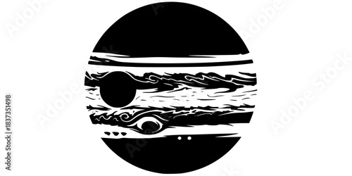 Jupiter Great Red Spot Planet Vector Silhouette