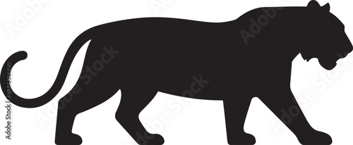 vector illustration of a tiger silhouette icon. Vector black silhouette