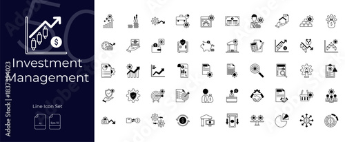 Investment Management Duotone Editable Icons set