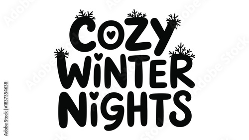 Cozy Winter Nights: A heartwarming illustration that encapsulates the essence of winter's serenity, promising tranquil evenings. 