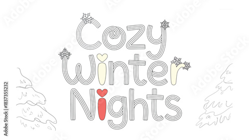 Cozy Winter Nights: Embrace the enchanting charm of winter nights with a heartwarming design, perfect for holiday greetings and seasonal celebrations.