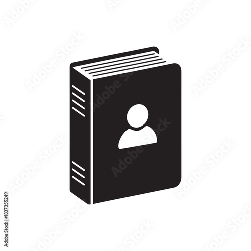 Contact book icon with person symbol, representing directory or user data