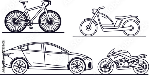 Vehicles collection white