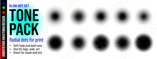 Circle halfton tone and half dot pattern with comic halftone pop. Vector vintage frame and abstract spot radial with circe black graphic. Fade circle element and decoration half art with isolated.
