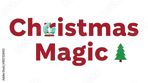 Christmas Magic Text: A captivating festive image evokes the joyous spirit of Christmas with stylish text, evoking the charm of the holiday season.