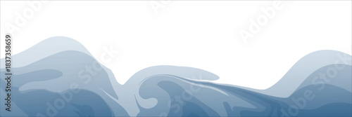 Layered waves of blue or white ocean with various gradient effects. Ideal for beach design templates. Vector water art background.