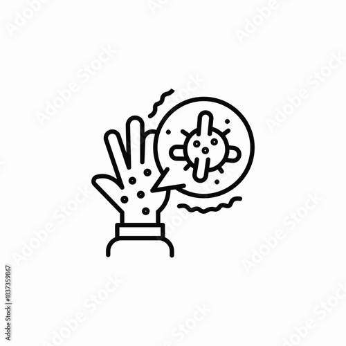 bacterias on hand icon sign vector