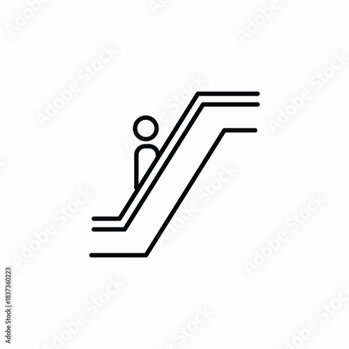 escalator upstairs icon sign vector