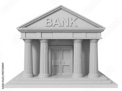 Majestic bank building with grand columns and classic facade symbolizing financial security and trust