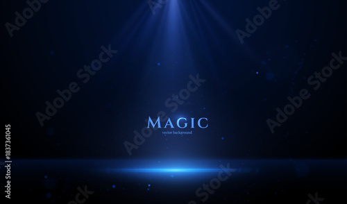 Empty space of blue bokeh lights for modern corporate awards. This tech-inspired border is perfect for digital certificates, employee achievement graphic, and innovation awards in the tech and finance