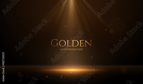 Prestige round award frame from glowing golden bokeh light. Elegant, ceremonial border for high achievement and honor, perfect for corporate recognition graphics, certificates, and award presentations