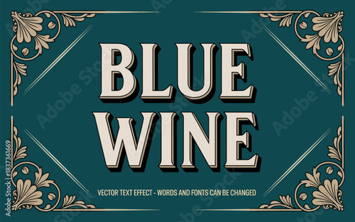 Elegant luxury text effect with editable ornate typography, classic decorative elements, refined vintage style design ideal for branding, invitations, packaging, posters, certificates, and premium art