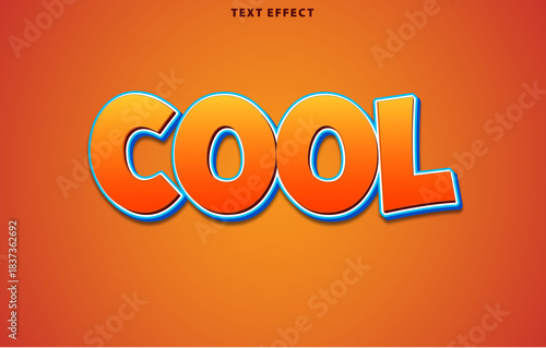 Cool Orange Pop-Art Editable Text Effect Template for Web & Print.Bold 3D Orange & Blue Comic Text Style Vector