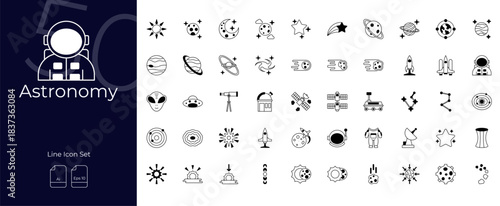 Astronomy Duotone Editable Icons set