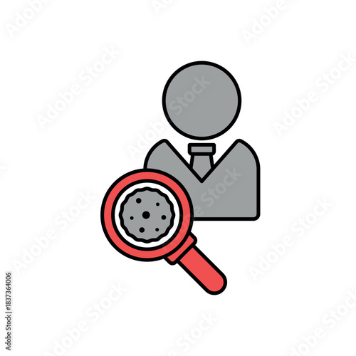 Icon a microbiologist, isolated against a clean background.
