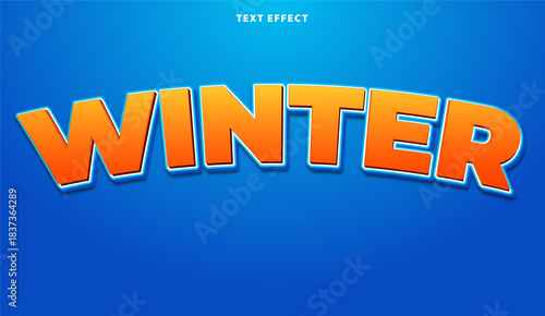 Winter editable text effect.fully edit for your work. Design for web background, wallpaper, wrapping paper.vector illustration